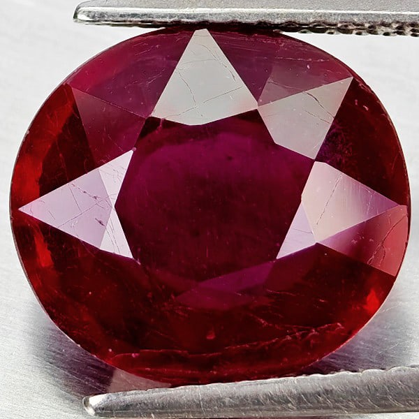 Natural Red Ruby Gemstones 8.10 Ct. Oval Shape 12.2 x 11 Mm. (1 of 3)