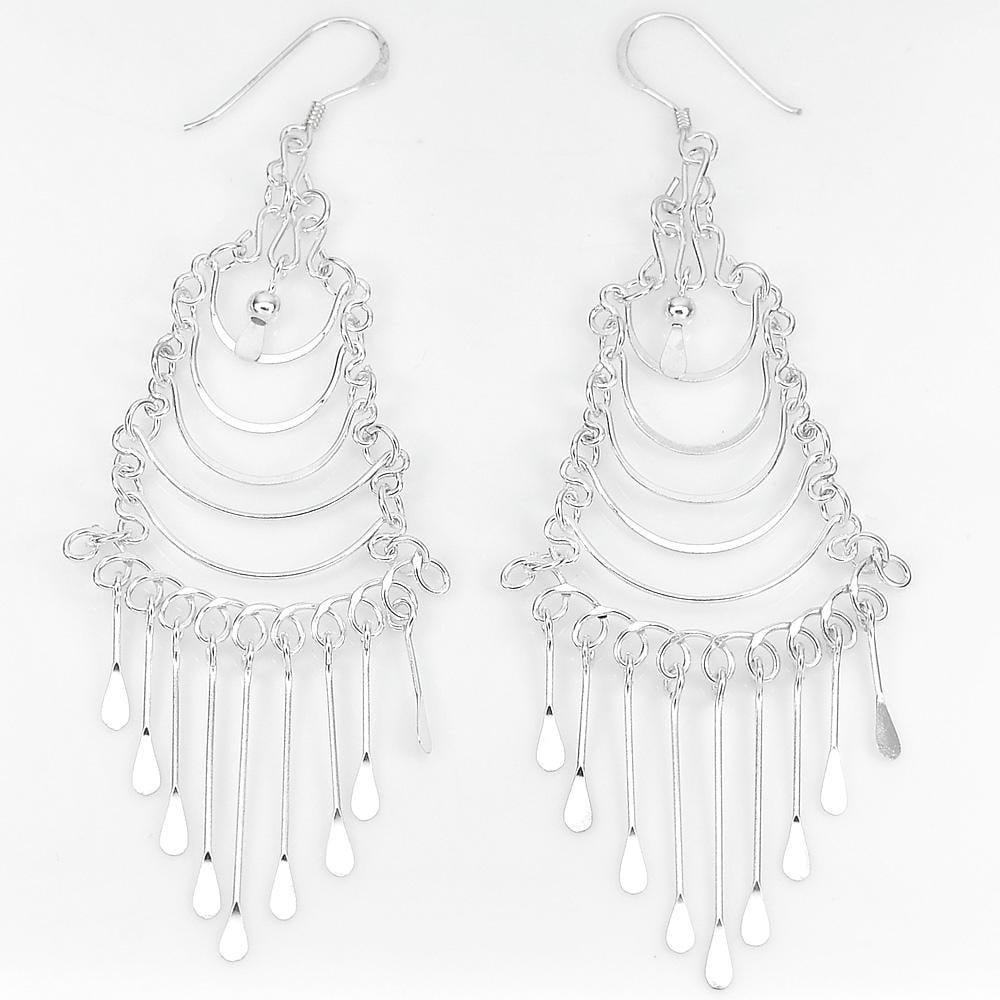 6.86 Gram. New Classic Real 925 Sterling Silver Jewelry Dangle Fine Earrings: Product ID: 205101252 Product Type: 925 Sterling Silver Fine Jewelry Jewelry Weight: 6.86 Grams. Gemstones Color: Silver Metal: Solid Silver 92.5%. Gemstone Detail: At Your Service: At Treasure of Gem