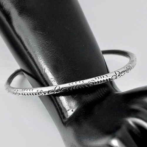 19.60 G. Real 70 Percent Sterling Silver Bangle Diameter 61 mm. (1 of 3)
