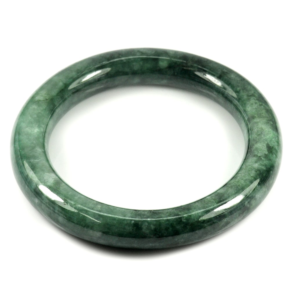 Natural Multi Color Green Color Jade Gemstones 284.65 Ct. Bangle Round Cabochon Diameter 52 Mm. (1 of 3)