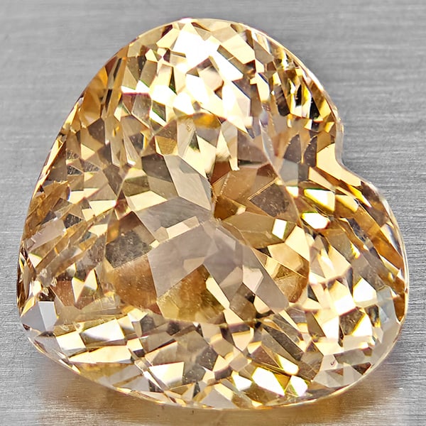 Natural Imperial Topaz Gemstones 15.11 Ct. Heart Shape 14.5 x 13.6 Mm. (1 of 3)