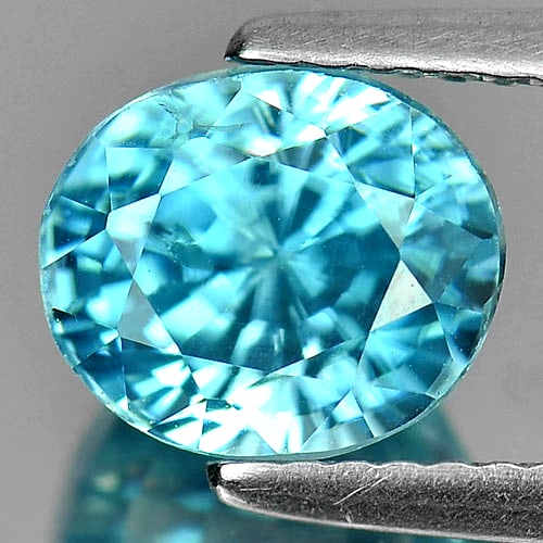 Natural Blue Zircon Gemstones 3.99 Ct. Oval Shape 8 x 7 Mm. (1 of 3)