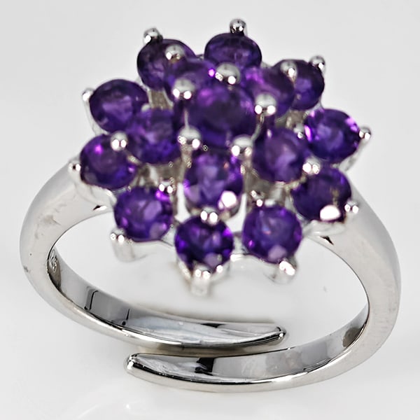 Natural Purple Amethyst Real 925 Sterling Silver Jewelry 5.00 Grams Ring Size 7 (1 of 3)
