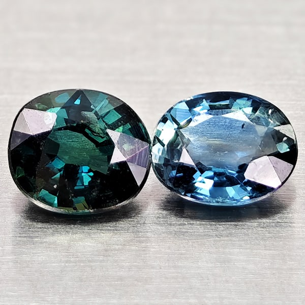 Natural Blue Sapphire Gemstones 1.36 Ct. 2 Pcs. Oval Shape 5.7 x 4.7 Mm. (1 of 3)