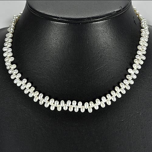 Natural White Pearl Beads Strand Length 16 Inch. 78.42 Ct. Fanc Cabochon: Product ID: 805205761 Product Name: Natural Pearl Weight: 78.42 CT. Size: Length 16 Inch./ 5.2 x 3.8 MM. Shape: Fanc Cabochon Color: White Clarity:Opaque Luster: Strong Iridescent Gems Origin: Thailan