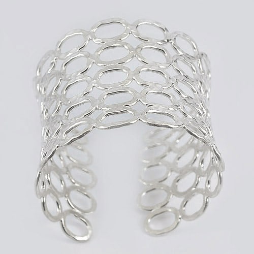 68.00 G. Real 70 Sterling Silver Adjustable Bangle Fine Jewelry Diameter 57 mm. (1 of 3)