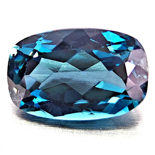 Natural London Blue Topaz Gemstones 4.03 Ct. Cushion Shape 11.1 x 7.3 Mm. (1 of 3)