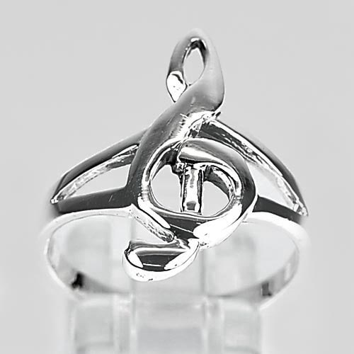 925 Sterling Silver Jewelry 3.77 Grams Style Musical Note Ring Size 7 (1 of 3)