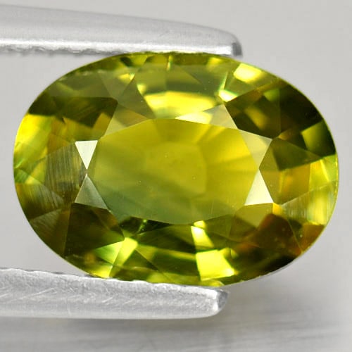 Natural Greenish Yellow Sapphire Gemstones 2.60 Ct. Oval Shape 10.1 x 7.3 Mm. (1 of 3)