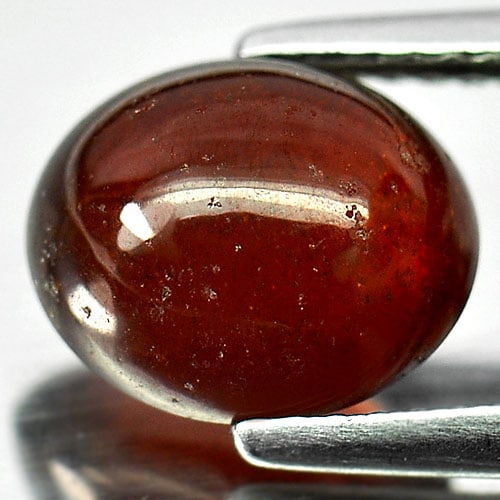 Natural Orangish Red Spessartine Garnet Gemstones 3.74 Ct. Oval Cabochon Shape 9.6 x 8 Mm. (1 of 3)