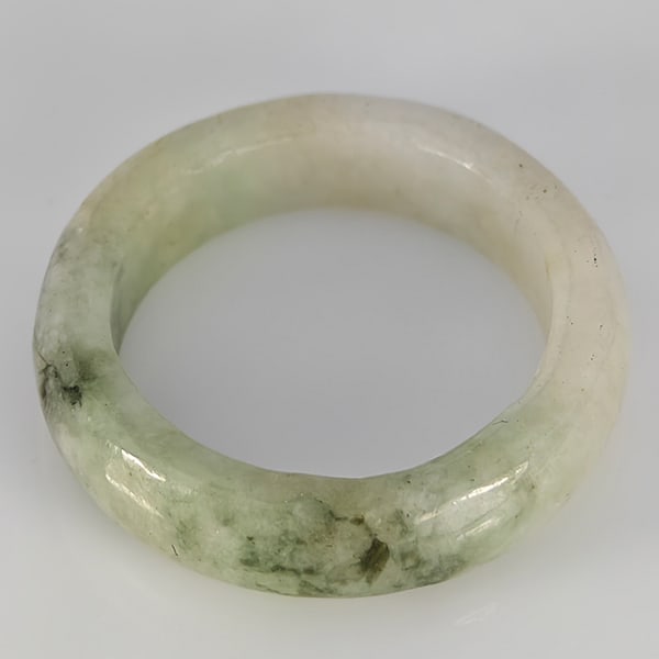 Natural Genuine Mutil-Color Green Jade Gemstones 19.05 Ct. Round Cabochon Ring Size 9 (1 of 3)