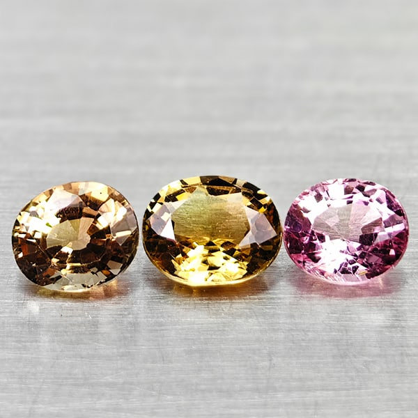 Natural Party Color Tourmaline Gemstones 1.42 Ct. 3 Pcs. Oval Shape: Product ID: 807250815 Product Name: Natural Tourmaline Weight: 1.42 CT. Size: 5 x 4.4 x 3.1 to 5.6 x 4.7 x 2.8 MM. Shape: Oval Color: Party Color Clarity:VSI Luster: Good Gems Origin: Nigeria Treatmen