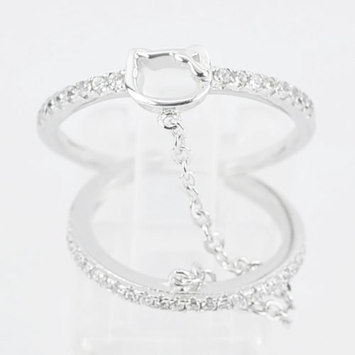 925 Sterling Silver Rings Thin Simple Chain Double with Round CZ Size 6: Product ID: 280510070 Product Name: Natural Fashion Jewelry Weight: 2.11 CT. Size: 17 x 14 to 20 x 17 Mm. MM. Shape: Ring Color: White Clarity:IF Luster: Very Good Gems Origin: Thailand Treatment: Non