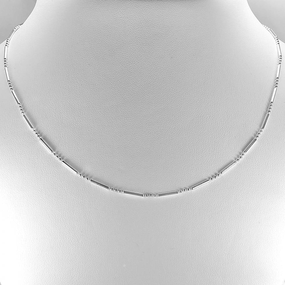 3.52 G. Real 925 Sterling Silver Jewelry Necklace Length 18 Inch. 1.5 x 1.5 Mm. (1 of 3)
