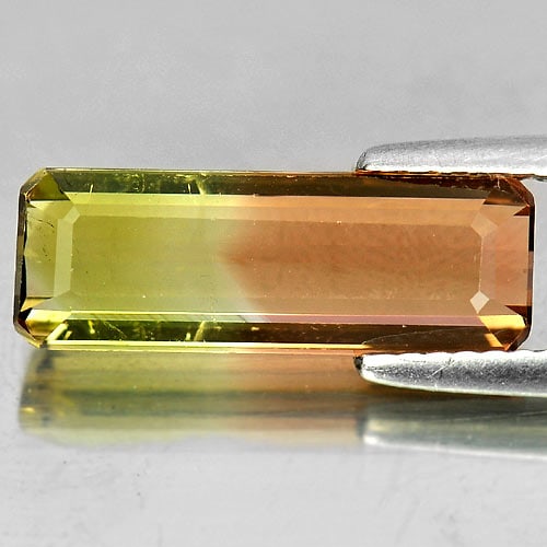 Natural Bi Color Tourmaline Gemstones 2.93 Ct. Octagon Shape 15.4 x 5.4 Mm. (1 of 3)