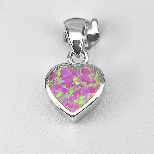925 Sterling Silver Pendant with Multi Color Created Opal Heart Shape 3.08 G.: Product ID: 280130011 Product Name: Sterling Silver Pendant Product Type: 925 Sterling Silver Fine Jewelry Jewelry Weight: 3.08 Grams. Gemstones Color: Multi-Color Metal: Solid Silver 92.5%. Gemstone 