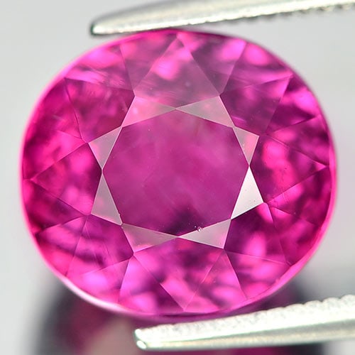 Natural Purplish Pink Tourmaline Gemstones 5.56 Ct. Oval Shape 10.3 x 9.5 Mm. (1 of 3)