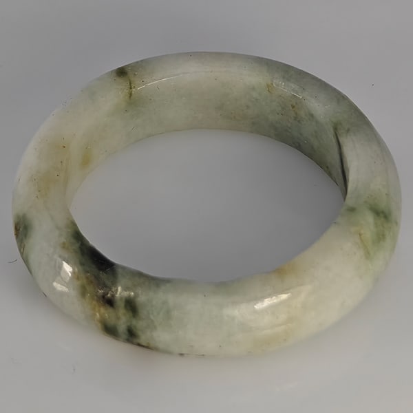 Natural Genuine Mutil-Color Green Jade Gemstones 21.15 Ct. Round Cabochon Ring Size 9.5 (1 of 3)
