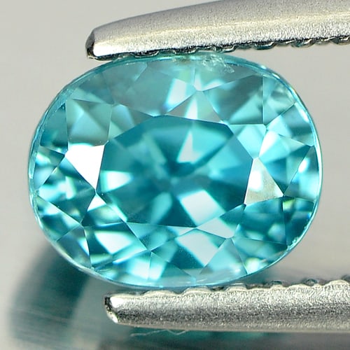 Natural Blue Zircon Gemstones 1.59 Ct. Oval Shape 6.4 x 5.2 Mm.: Product ID: 807727116 Product Name: Natural Zircon Weight: 1.59 CT. Size: 6.4 x 5.2 x 4.7 MM. Shape: Oval Color: Blue Clarity:VSI Luster: Good Gems Origin: Cambodia Treatment: Heated Crystal Structure