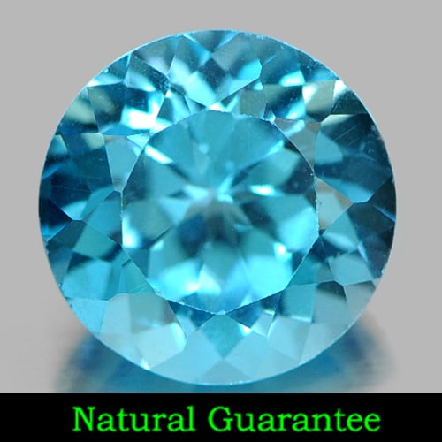Natural Swiss Blue Topaz Gemstones 3.23 Ct. Round Shape 9 Mm.: Product ID: 807155807 Product Name: Natural Blue Topaz Weight: 3.23 CT. Size: 9 x 9 x 6 MM. Shape: Round Color: Swiss Blue Clarity:VVS Luster: Good Gems Origin: Brazil Treatment: Treated Crystal Struc