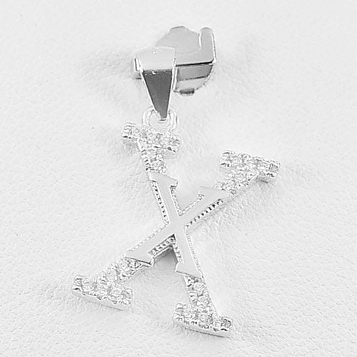 925 Sterling Silver Pendant Initial Alphabet Double X Size 18 x 14 Mm. with CZ: Product ID: 280530104 Product Type: 925 Sterling Silver Fine Jewelry Jewelry Weight: 1.46 Grams. Gemstones Color: Silver Metal: Solid Silver 92.5%. Gemstone Detail: Average Range 1.43 - 1.47 Grams Per