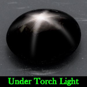 Natural Black Star Sapphire Gemstones 6 Rays 2.37 Ct. Oval Cab 8 x 5.7 Mm.: Product ID: 806135422 Product Name: Natural Star Sapphire Weight: 2.37 CT. Size: 8 x 5.7 x 4.4 MM. Shape: Oval Cabochon Color: Black Clarity:Opaque Luster: Good 6 Rays Star Gems Origin: Thailand Treat