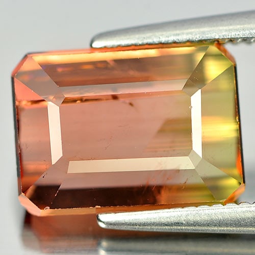 Natural Bi Color Tourmaline Gemstones 3.27 Ct. Octagon Shape 10 x 7.4 Mm (1 of 3)