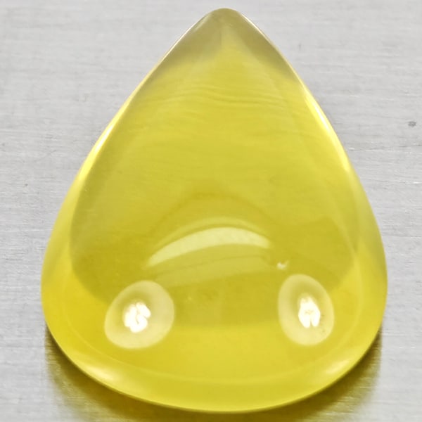 Natural Yellow Lemon Quartz Gemstones 20.31 Ct. Pear Shape Cabochon 22 x 16.9 Mm. (1 of 3)