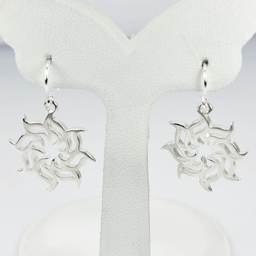 925 Sterling Silver Earring Jewelry Dangle Beautiful Design 3.87 Grams (1 of 3)