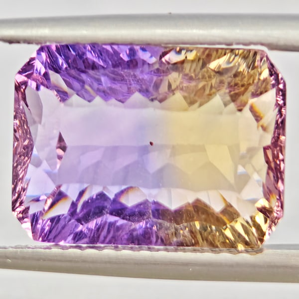 Natural Bi Color Ametrine Gemstones 5.82 Ct. Octagon Concave Cut 13.2 x 9.8 Mm. (1 of 3)