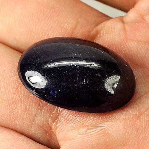 Natural Blue Sapphire Gemstones 39.42 Ct. Oval Cabochon Shape 24 x 17.5 Mm. (1 of 3)