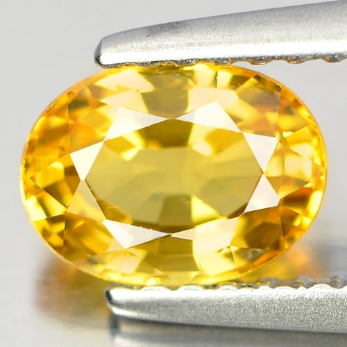Natural Yellow Sapphire Gemstones 1.17 Ct. Clean Oval Shape 6.9 x 5.1 Mm. (1 of 3)