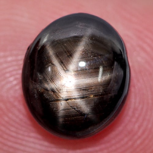 Natural Black Star Sapphire Gemstones 3.40 Ct. Oval Cabochon Shape 9 x 7.8 Mm. (1 of 3)