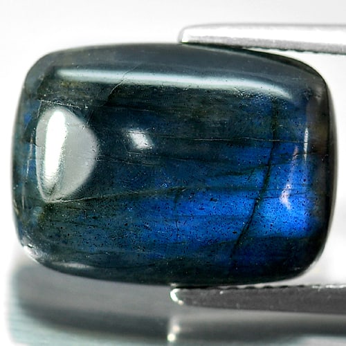 Natural Multi Color Blue Labradorite Doublet Gemstones 9.55 Ct. Baguette Shape 16.3 x 12 Mm. (1 of 3)