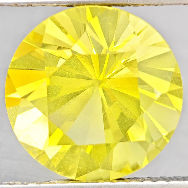 Natural Yellow Lemon Quartz Gemstones 4.78 Ct. Round Diamond Cut 11.2 Mm. (1 of 3)
