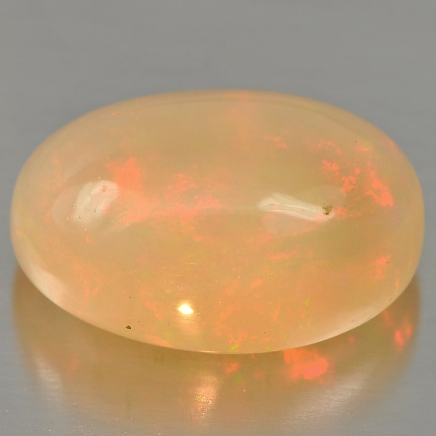 Natural Multi Color Play Of Colour Opal Gemstones 4.20 Ct. Oval Cabochon Shape 13.3 x 9.3 Mm. (1 of 3)