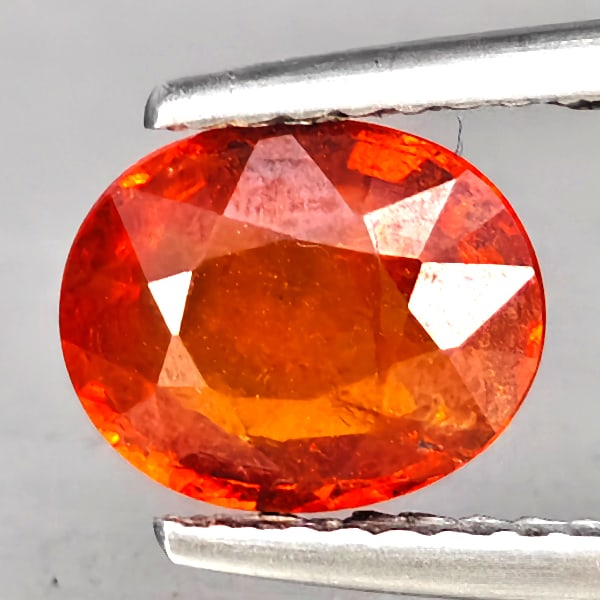 Natural Orangish Red Spessartine Garnet Gemstones 2.01 Ct. Oval Shape 8.2 x 6.3 Mm.: Product ID: 802937960 Product Name: Natural Garnet Weight: 2.01 CT. Size: 8.2 x 6.3 x 4 MM. Shape: Oval Color: Orangish Red Clarity:SI1 Luster: Good Gems Origin: Namibia Treatment: Unheated Crystal St
