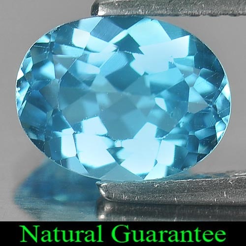 Natural Swiss Blue Topaz Gemstones 2.26 Ct. Oval Shape 9 x 7 Mm.: Product ID: 807161358 Product Name: Natural Blue Topaz Weight: 2.26 CT. Size: 9 x 7 x 4.6 MM. Shape: Oval Color: Swiss Blue Clarity:VSI Luster: Good Gems Origin: Brazil Treatment: Treated Crystal Stru