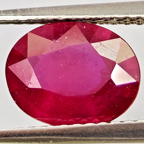 Natural Natural Purplish Red Ruby Gemstones 1.91 Ct. Oval Shape 9 x 7.2 Mm. (1 of 3)