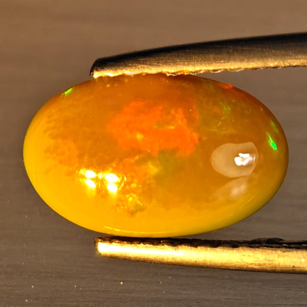 Natural Multi-Color Play Of Colour Opal Gemstone 2.24 Ct. Oval Cabochon Shape 11.3 x 7.3 Mm (1 of 3)