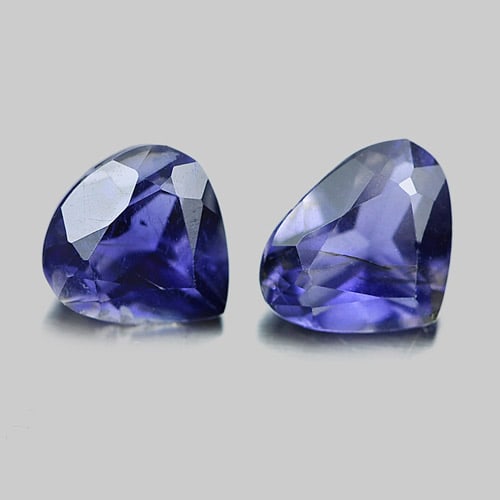 Natural Violet Blue Iolite Gemstones 1.44 Ct. 2 Pcs. Pear Shape 7.1 x 5.9 Mm.: Product ID: 803804545 Product Name: Natural Iolite Weight: 1.44 CT. Size: 7.1 x 5.9 x 3.5 MM. Shape: Pear Color: Violet Blue Clarity:VSI Luster: Good Gems Origin: Madagascar Treatment: Unheated Crysta