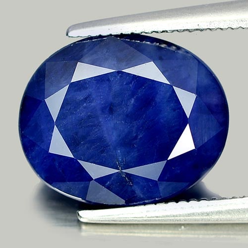 Natural Deep Blue Sapphire Gemstones 5.43 Ct. Oval Shape 11.8 x 9.8 Mm. (1 of 3)