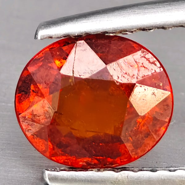 Natural Orangish Red Spessartine Garnet Gemstones 1.76 Ct. Oval Shape 7.5 x 6.5 Mm.: Product ID: 802937956 Product Name: Natural Garnet Weight: 1.76 CT. Size: 7.5 x 6.5 x 4 MM. Shape: Oval Color: Orangish Red Clarity:SI1 Luster: Good Gems Origin: Namibia Treatment: Unheated Crystal St