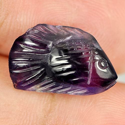Natural Violet Amethyst Gemstones 5.96 Ct. Fish Carving Shape 16.7 x 10.4 Mm.: Product ID: 810303367 Product Name: Natural Amethyst Weight: 5.96 CT. Size: 16.7 x 10.4 x 6.4 MM. Shape: Fish Carving Color: Violet Clarity:Semi - Transparent Luster: Good Gems Origin: Brazil Treatmen