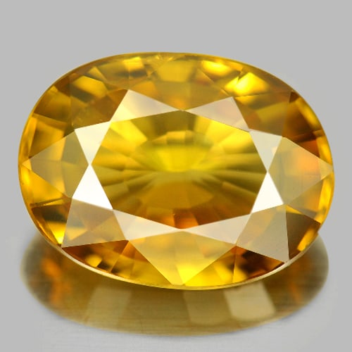 Natural Yellow Zircon Gemstones 6.71 Ct. Clean Oval Shape 12.3 x 9.24 Mm. (1 of 4)