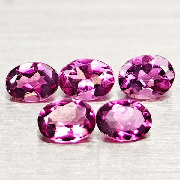 Natural Pink Tourmaline Gemstones 0.60 Ct. 5 Pcs. Oval Shape (1 of 3)