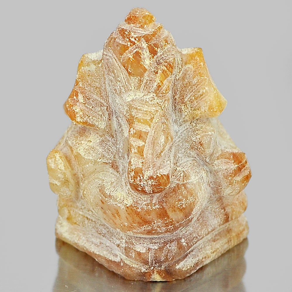 Natural Petrified Wood 23.27 Ct. Ganesh Carving Shape 21 x 16 Mm. (1 of 3)