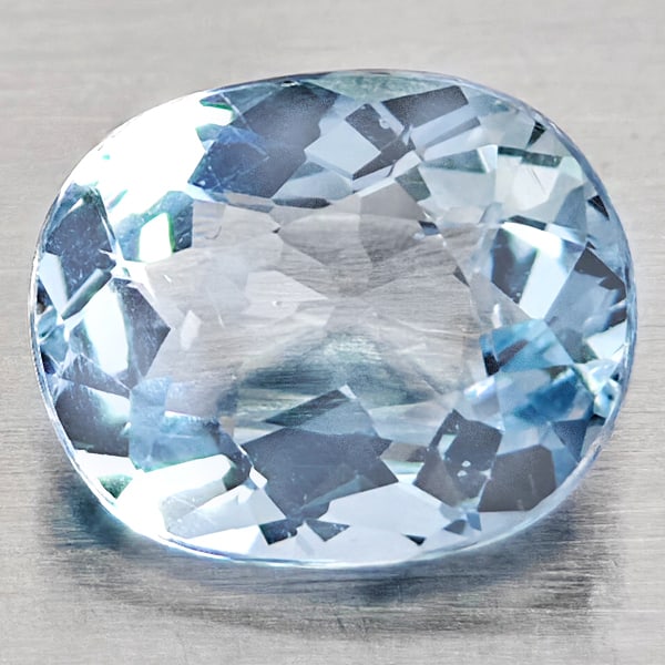 Natural Light Blue Aquamarine Gemstones 1.41 Ct. Oval Shape 8.2 x 6.8 Mm. (1 of 3)