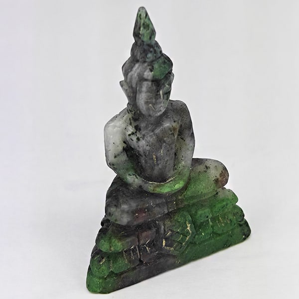 Natural Red Green Ruby in Zoisite Gemstones 57.91 Ct. Buddha Carving Shape 40.9 x 30 Mm.: Product ID: 805935810 Product Name: Natural Zoisite Carving Weight: 57.91 CT. Size: 40.9 x 30 x 12 MM. Shape: Carving shape Color: Red Green Clarity:Opaque Luster: Good Gems Origin: Madagascar Treatme