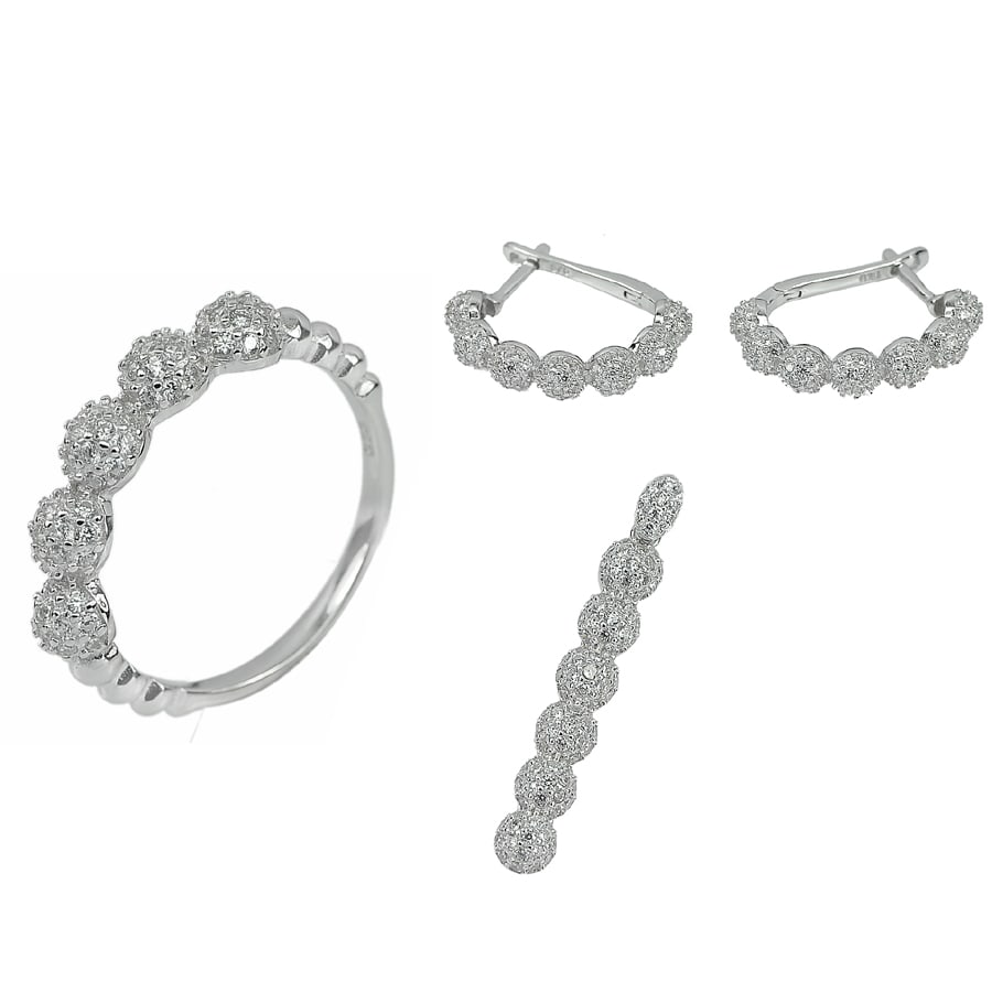925 Sterling Silver Jewelry Sets 9.46 Grams Pendant & Earrings and Ring Size 6 (1 of 3)
